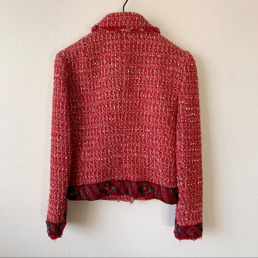 NWOT Blumarine beaded tweed jacket